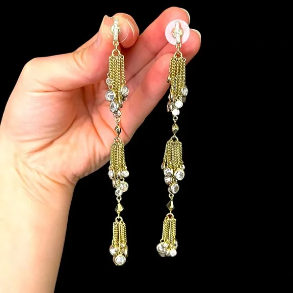 Kendra Scott | EUC 3-Tier Gold Plated Dangly Earrings *Comes with dust b… - Picture 1 of 3